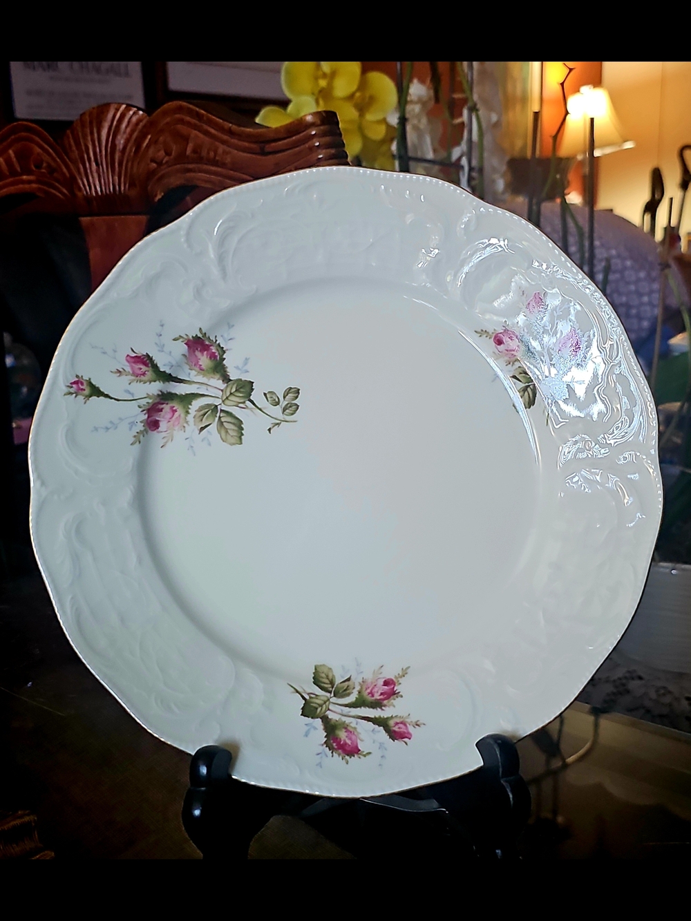 Rosenthal Germany MOSS ROSE Collection porcelain 9.5" dinner Plate